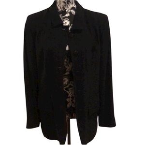 DKNY by Donna Karen New York size 10 black wool blend jacket hip length